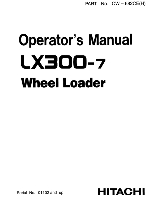 Manual Operación Cargador Hitachi LX300-7