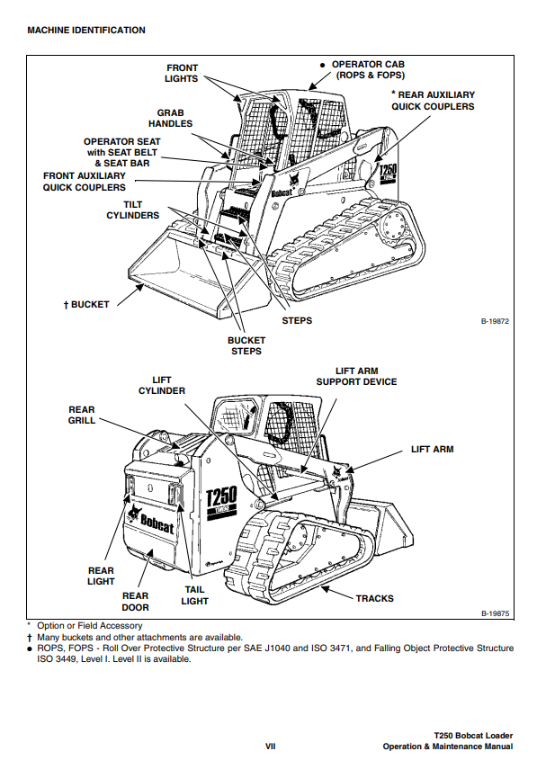 Manual Operación  y Mantenimiento Minicargador Sobre Orugas Bobcat T250