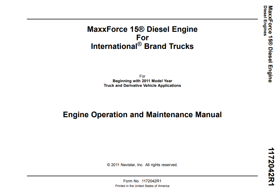 Manual Operación y Mantenimiento Motor MaxxForce 15