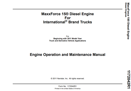 Manual Operación y Mantenimiento Motor MaxxForce 15