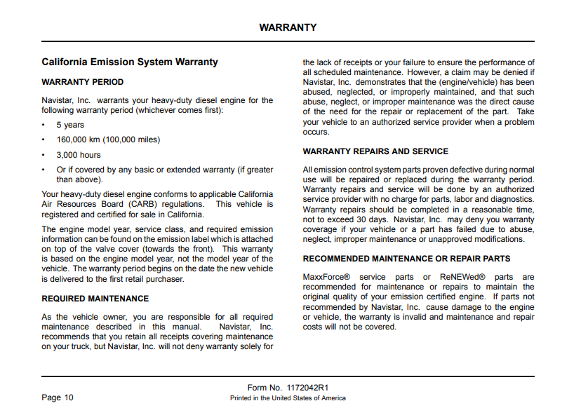 Manual Operación y Mantenimiento Motor MaxxForce 15