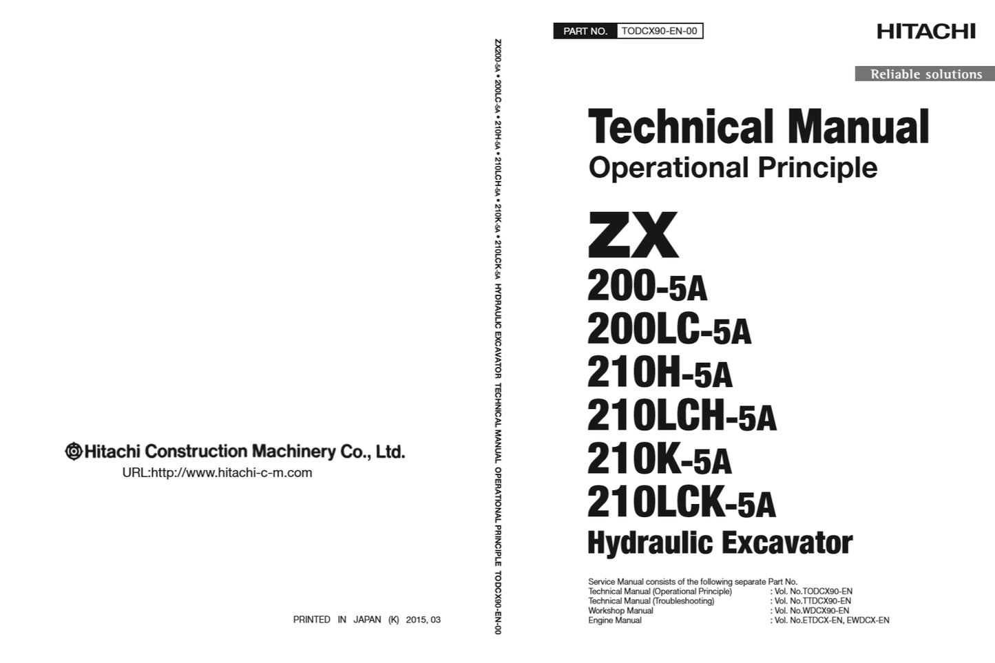 Manual Principios Operativos Excavadora Hidráulica Hitachi 200-5A 200LC-5A 210H-5A 210LCH-5A 210K-5A 210LCK-5A