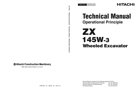 Manual Principios Operativos Excavadora Hidráulica Hitachi ZX 145W-3