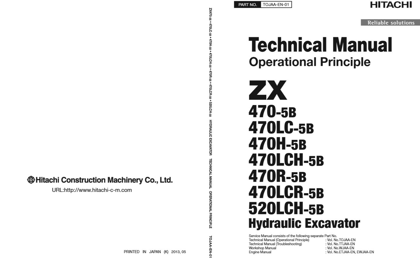 Manual Principios Operativos Excavadora Hidráulica Hitachi ZX 470-5B 470LC-5B 470H-5B 470LCH-5B 470R-5B 470LCR-5B 520LCH-5B