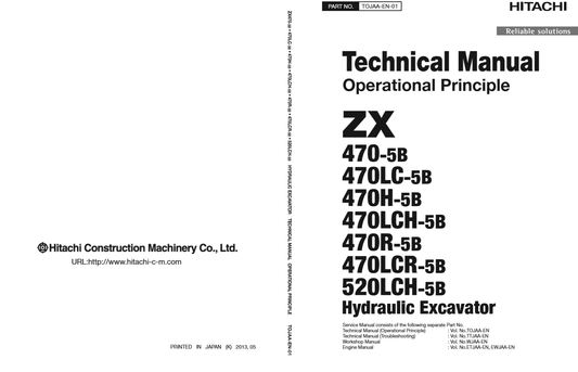 Manual Principios Operativos Excavadora Hidráulica Hitachi ZX 470-5B 470LC-5B 470H-5B 470LCH-5B 470R-5B 470LCR-5B 520LCH-5B