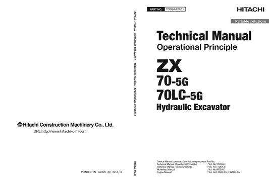 Manual Principios Operativos Excavadora Hidráulica Hitachi ZX 70-5G 70LC-5G