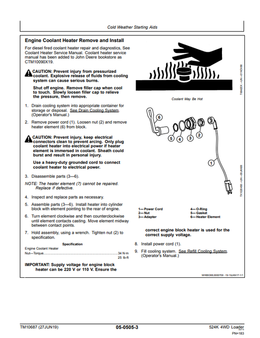 Manual Reparación 524K 4WD Cargador  Motor 6068HDW74 (T3)