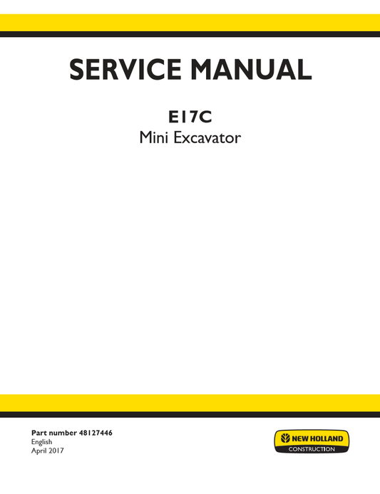 Manual Servicios Mini Excavadora New Holland E17C