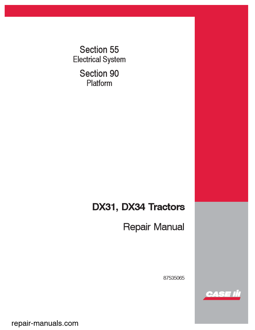 Manual Sistema Eléctrico Tractor Case IH DX31, DX34