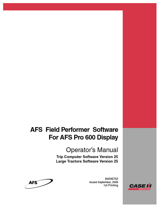 Manual Software Rendimiento de Campo Tractor Case AFS