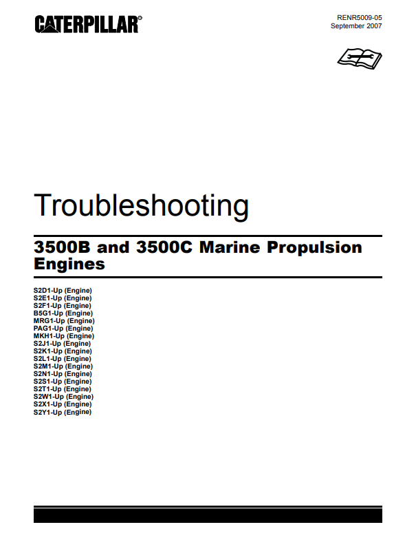 Manual Solición de Problemas Motor Marino Caterpillar 3500B, 3500C