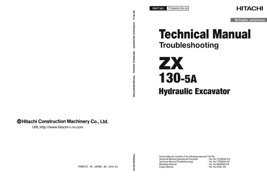 Manual Solución de Problemas Excavadora Hidráulica Hitachi ZW 130-5A