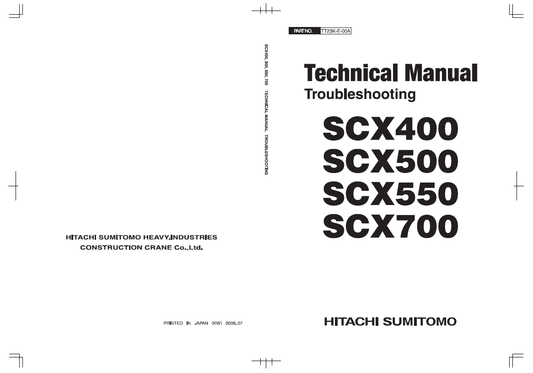 Manual Solución de Problemas Grúa sobre Orugas Hitachi Sumitomo SCX400, SCX500, SCX550, SCX700