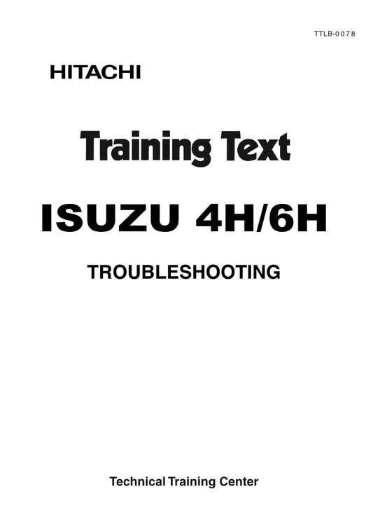 Manual Solucion de Problemas Motor Isuzu 4H, 6H (Relaciónado con productos Hitachi)
