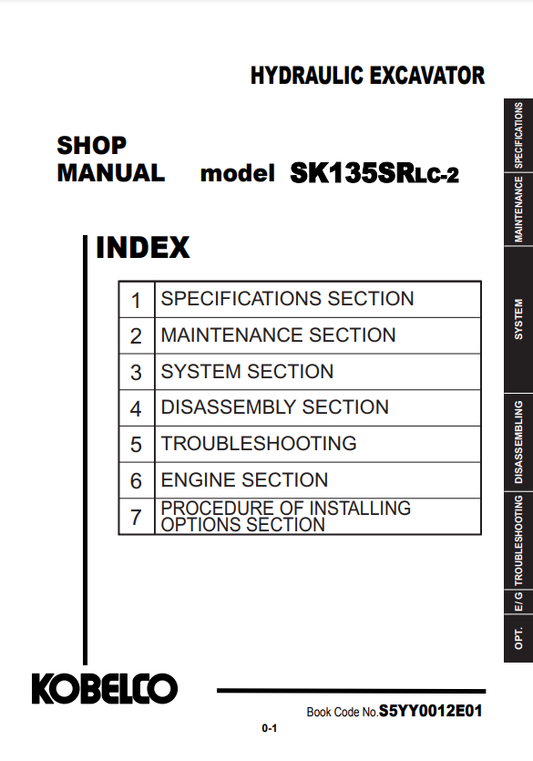 Manual Taller Excavadora Kobelco SK135SR-LC-2
