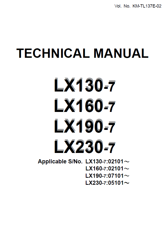 Manual Técnico Cargador Hitachi LX110-7, LX130-7, LX160-7, LX190-7, LX230-7
