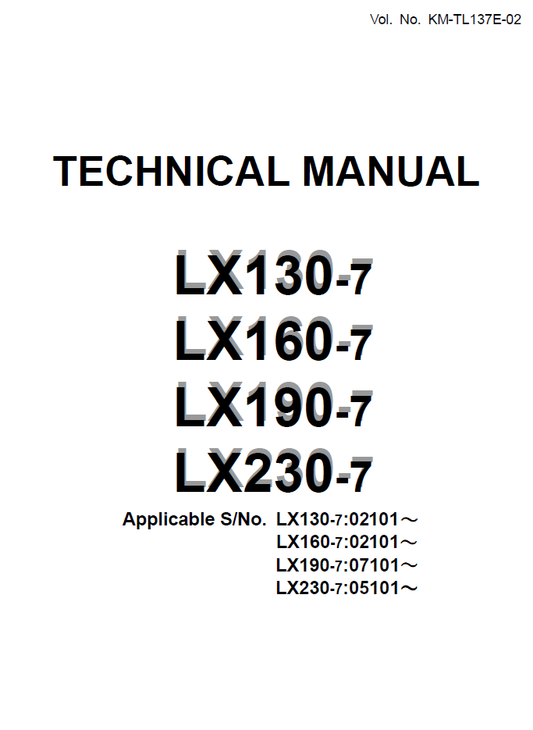 Manual Técnico Cargador Hitachi LX110-7, LX130-7, LX160-7, LX190-7, LX230-7