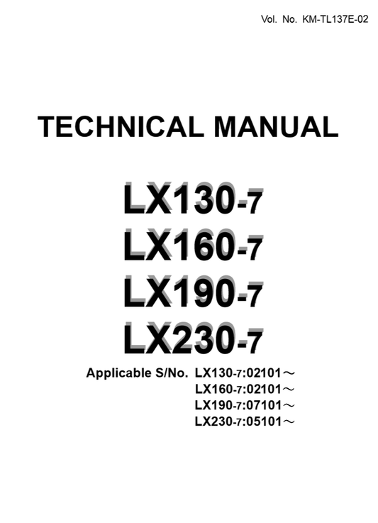 Manual Técnico Cargador Hitachi LX130-7  LX160-7  LX190-7  LX230-7