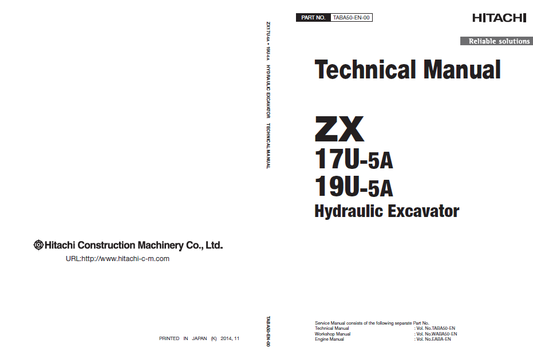 Manual Tecnico Excavadora Hitachi ZX17U-5A y ZX19U-5A
