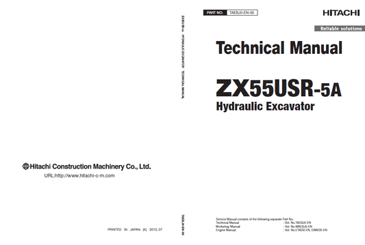 Manual Técnico Excavadora Hitachi ZX55USR-5A