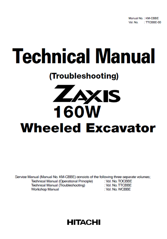 Manual Técnico Excavadora Hitachi ZX160W