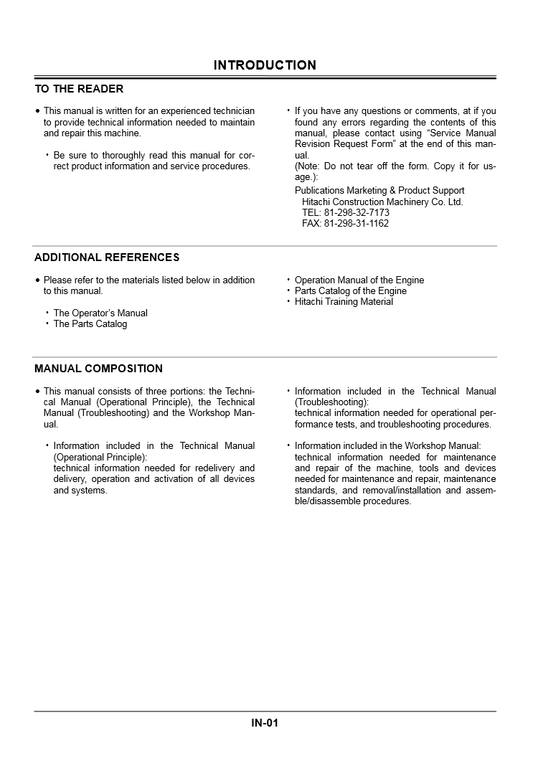 Manual Técnico Excavadora sobre Ruedas Hitachi ZX180W
