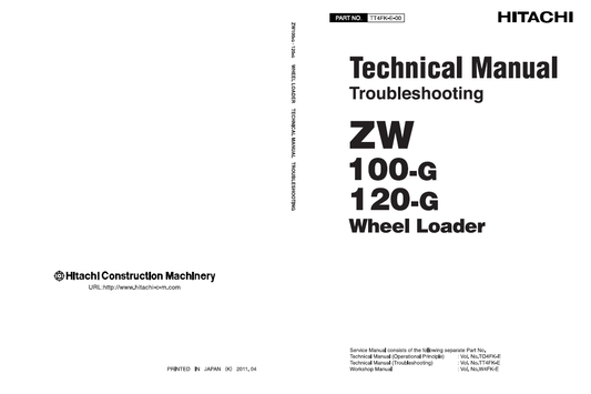 Manual Técnico de Solución de Problemas Cargador Hitachi ZW 100G ZW120G