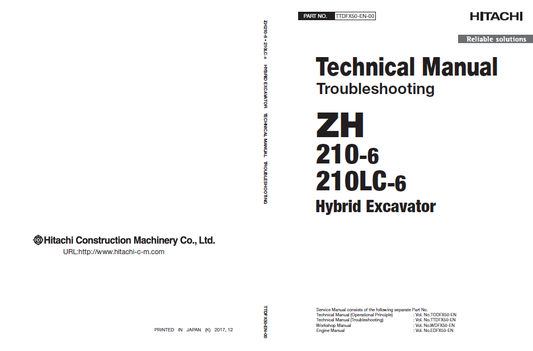 Manual Técnico de Solución de Problemas Excavadora Hibrida Hitachi ZH210-6 ZH210LC-6
