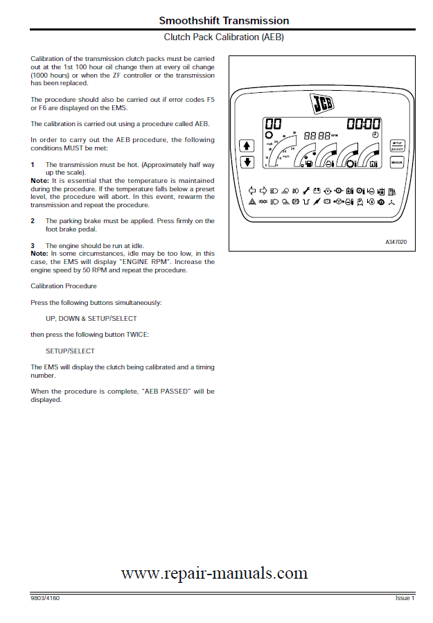 Manual de Calibración de Embrague Volqueta JCB (AEB)