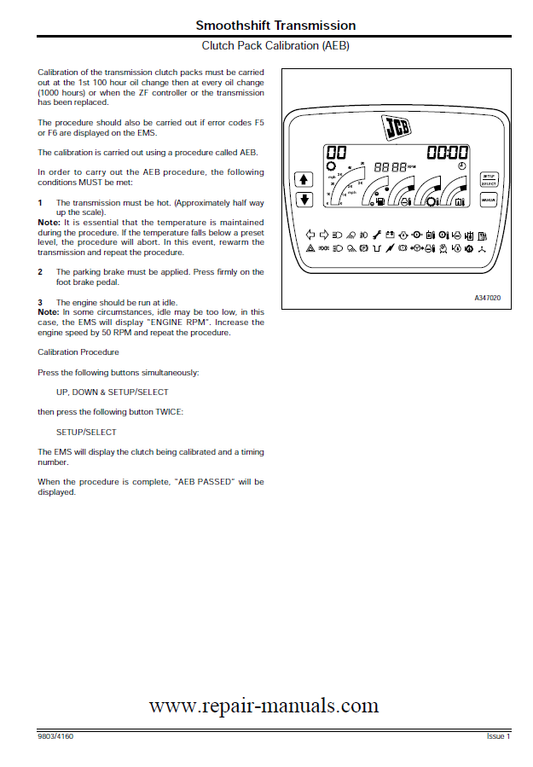 Manual de Calibración de Embrague Volqueta JCB (AEB)