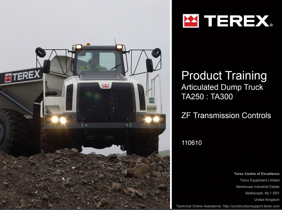 Manual de Capacitación Controles de Transmisión Camión Articulado Terex TA250 TA300 ZF