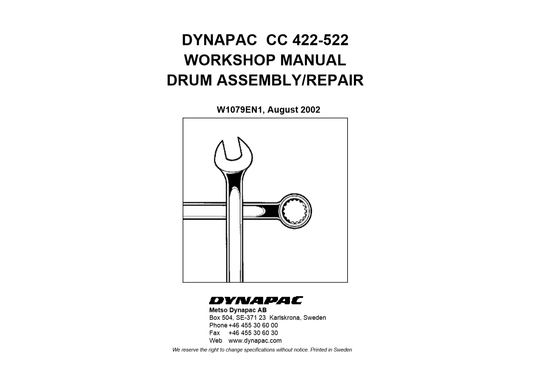 Manual de Ensamblaje y Reparación de Tambores Vibrocompactador Dynapac CC 422-522