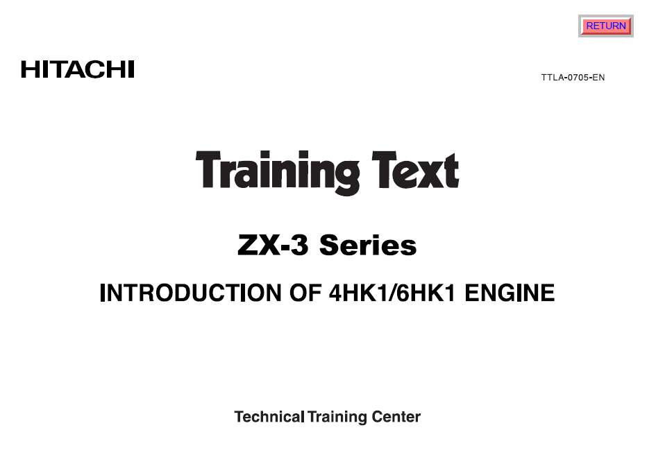 Manual de Entrenamiento Motor Hitachi ZX-3 Series 4HK1, 6HK1