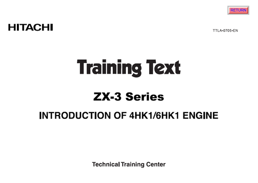Manual de Entrenamiento Motor Hitachi ZX-3 Series 4HK1, 6HK1
