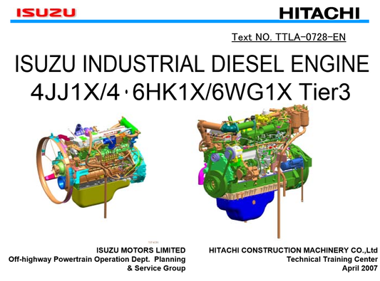 Manual de Entrenamiento Motor Hitachi ZX-3 Series Isuzu 4JJ1X, 6HK1X, 6WG1X