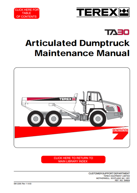 Manual de Mantenimiento Camión Articulado Terex TA30