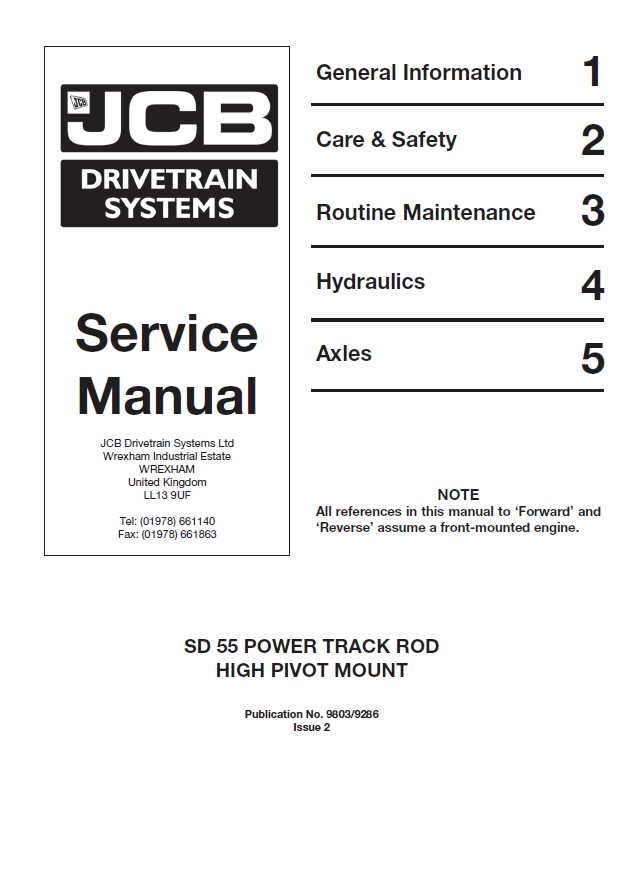 Manual de Montaje de Pivote Alto JCB SD55 Power Track Pod