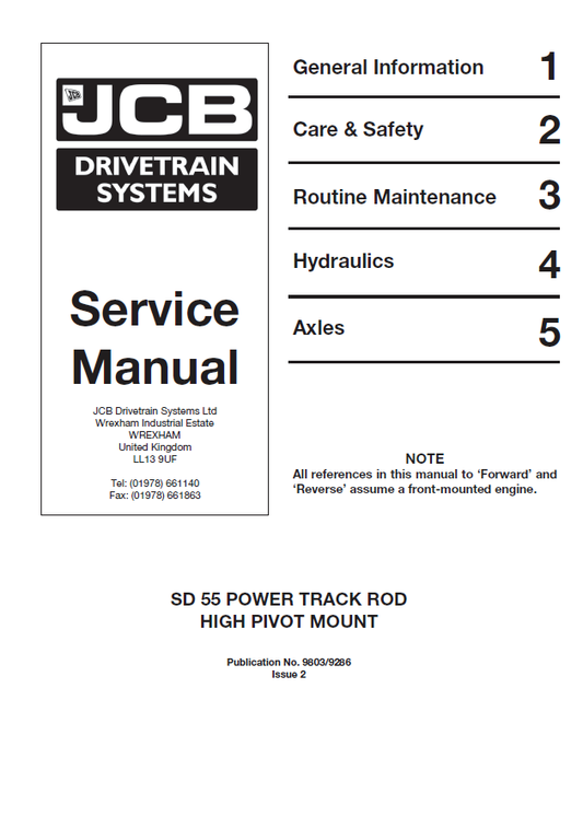 Manual de Montaje de Pivote Alto JCB SD55 Power Track Pod
