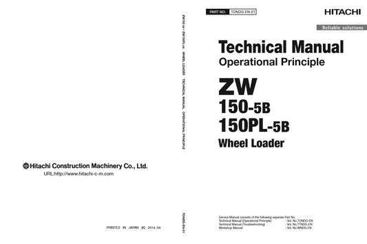 Manual de Operación Cargador Hitachi ZW 150-5B, 150PL-5B