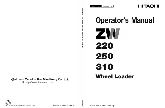 Manual de Operación Cargador Hitachi ZW 220, 250, 310