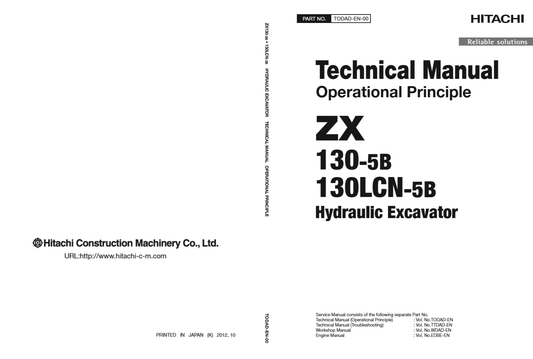 Manual de Operación Excavadora Hidráulica Hitachi ZX 130-5B 130LCN-5B