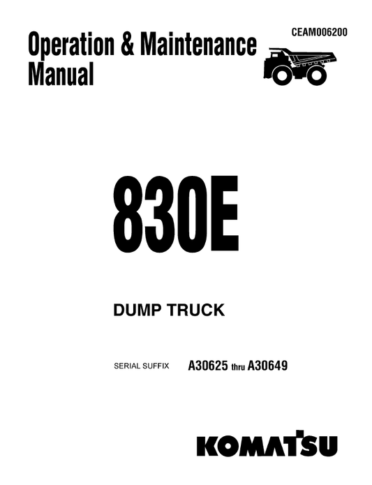 Manual de Operación y Mantenimiento Camión Minero Komatsu 830E