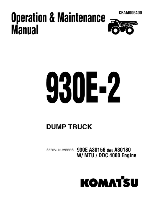 Manual de Operación y Mantenimiento Camión Minero Komatsu 930E-2