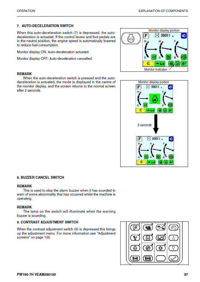 Manual de Operación y Mantenimiento Excavadora Sobre Ruedas Komatsu PW160-7H - H50051