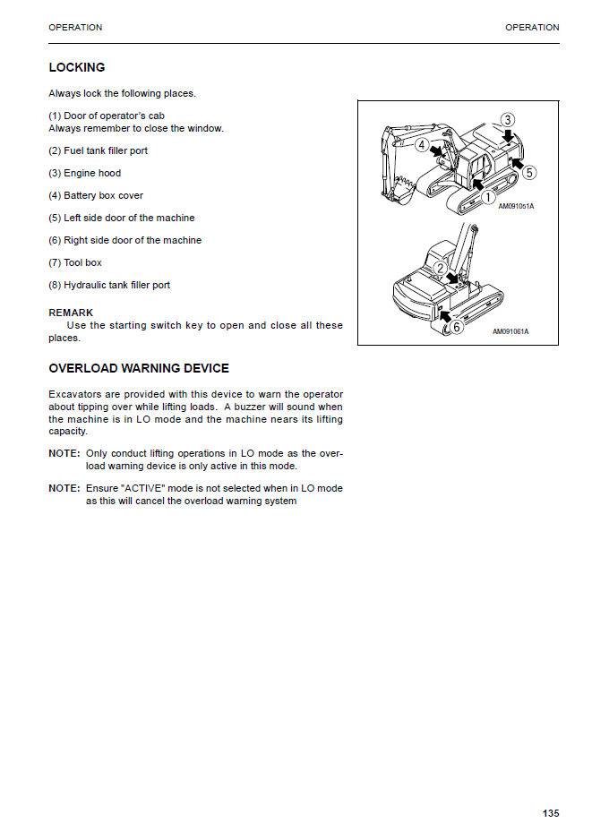 Manual de Operación y Mantenimiento Excavadora Hidraúlica Komatsu PC160-6K - K34026, PC180LC-6K, PA180NLC-6K - K34014