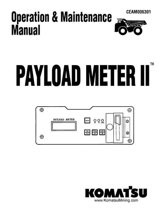 Manual de Operación y Mantenimiento Medidor de Carga Util II Camión Minero Komatsu
