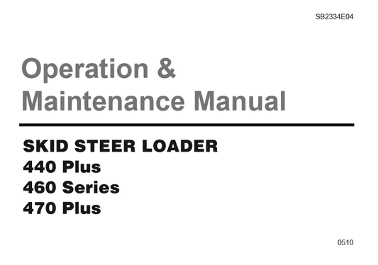 Manual de Operación y Mantenimiento Mini Cargador Doosan 440 Plus 460 Series 470 Plus