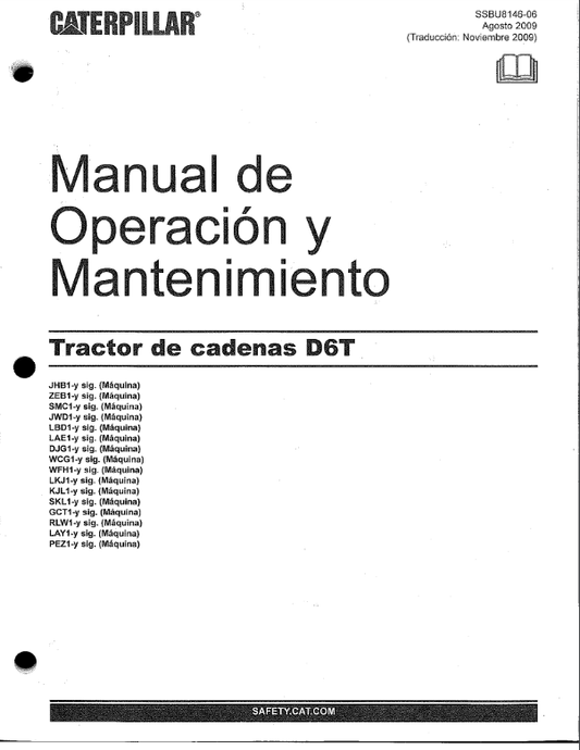 Manual de Operación y Mantenimiento Bulldozer Caterpillar D6T
