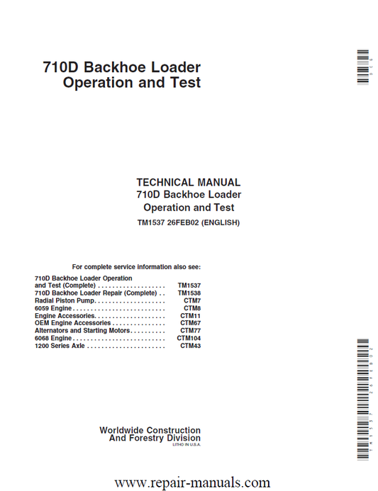 Manual de Operación y Test Retroexcavadora JCB 710D
