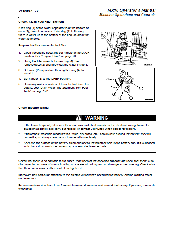 Manual de Operador Excavadora Ditch Witch MX15